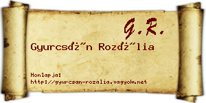 Gyurcsán Rozália névjegykártya